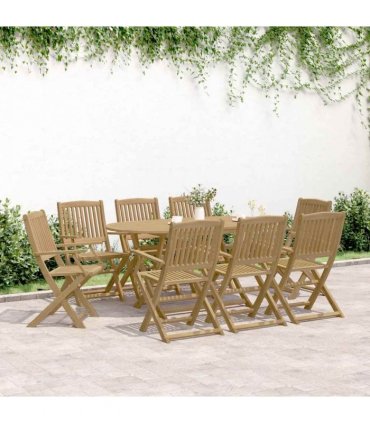 vidaXL Folding Chairs 8 pcs 54,5x58x90 cm Solid Wood Acacia
