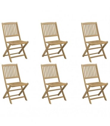 vidaXL Folding Chairs 6 pcs 48,5x57x90 cm Solid Wood Acacia