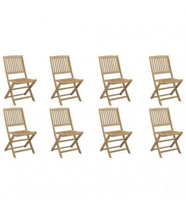 vidaXL Folding Chairs 8 pcs 48,5x57x90 cm Solid Wood Acacia