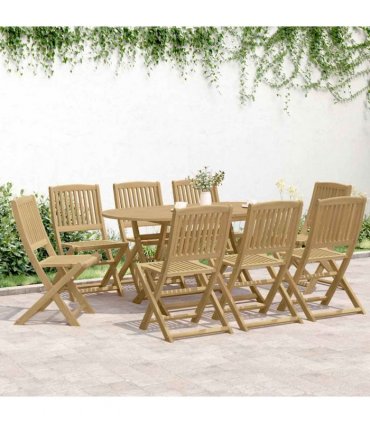 vidaXL Folding Chairs 8 pcs 48,5x57x90 cm Solid Wood Acacia
