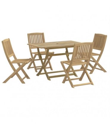 vidaXL 5 Piece Garden Dining Set Solid Wood Acacia