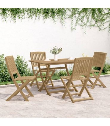vidaXL 5 Piece Garden Dining Set Solid Wood Acacia