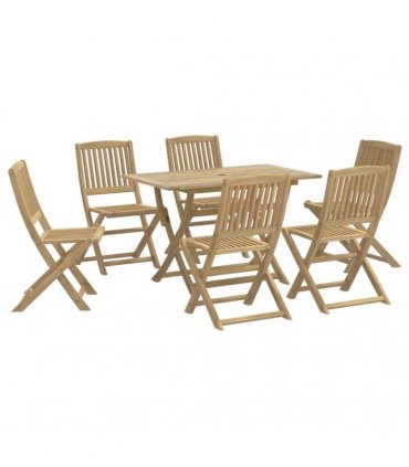 vidaXL 7 Piece Garden Dining Set Solid Wood Acacia