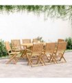 vidaXL 9 Piece Garden Dining Set Solid Wood Acacia