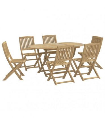 vidaXL 7 Piece Garden Dining Set Solid Wood Acacia