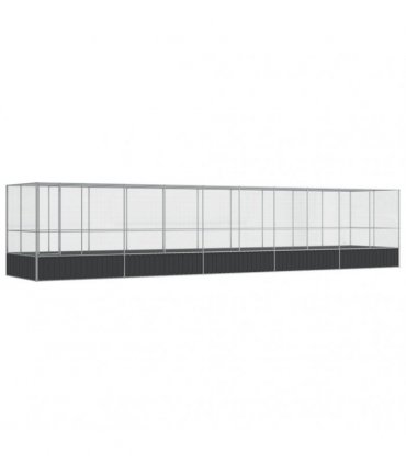 vidaXL Aviary with Extension Silver 1039x207x212 cm Steel