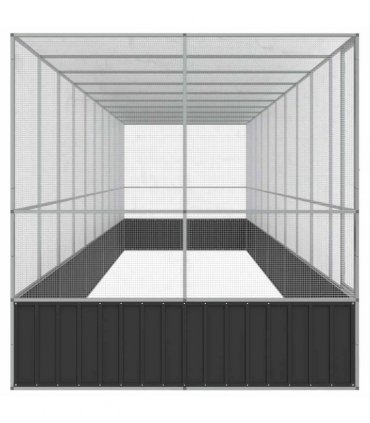 vidaXL Aviary with Extension Silver 1039x207x212 cm Steel
