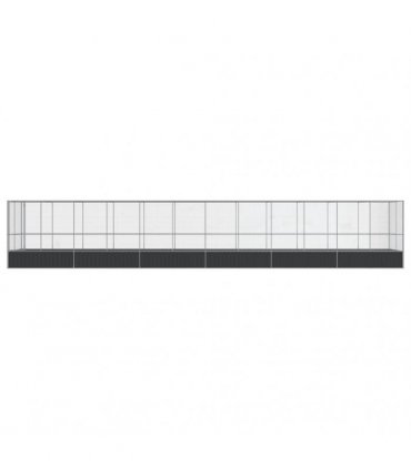 vidaXL Aviary with Extension Silver 1246x207x212 cm Steel