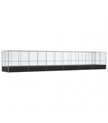 vidaXL Aviary with Extension Silver 1246x207x212 cm Steel