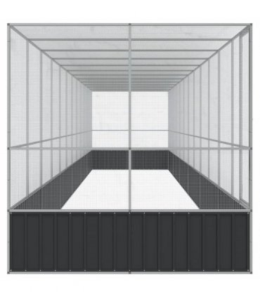 vidaXL Aviary with Extension Silver 1246x207x212 cm Steel