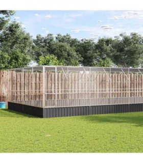 vidaXL Aviary with Extension Silver 1246x414x212 cm Steel