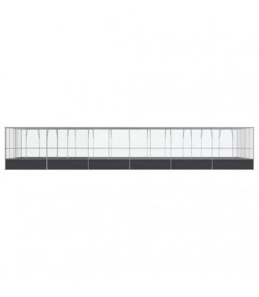 vidaXL Aviary with Extension Silver 1246x414x212 cm Steel