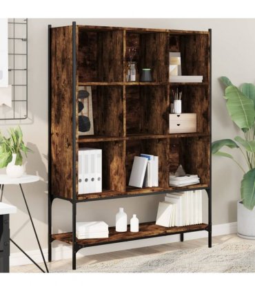 vidaXL Bookcase Smoked Oak 102x30x141,5 cm Engineered Wood
