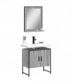 vidaXL 2 Piece Bathroom Cabinet Set Grey Sonoma Engineered Wood