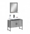 vidaXL 2 Piece Bathroom Cabinet Set Grey Sonoma Engineered Wood