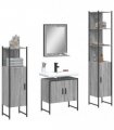 vidaXL 4 Piece Bathroom Cabinet Set Grey Sonoma Engineered Wood