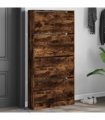 vidaXL Shoe Cabinet with 4 Flip-Drawers Smoked Oak 80x21x163,5 cm