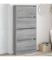 vidaXL Shoe Cabinet with 4 Flip-Drawers Grey Sonoma 80x21x163,5 cm