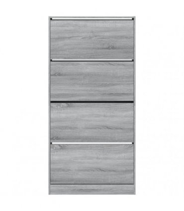 vidaXL Shoe Cabinet with 4 Flip-Drawers Grey Sonoma 80x21x163,5 cm