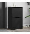 vidaXL Shoe Cabinet with 2 Flip-Drawers Black 60x42x108 cm