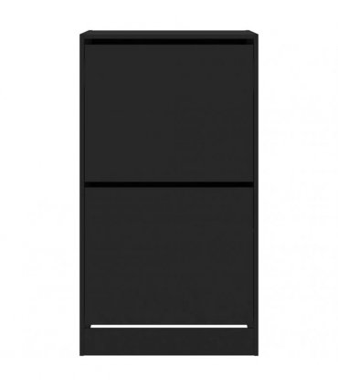 vidaXL Shoe Cabinet with 2 Flip-Drawers Black 60x42x108 cm