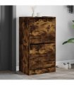 vidaXL Shoe Cabinet with 2 Flip-Drawers Smoked Oak 60x42x108 cm