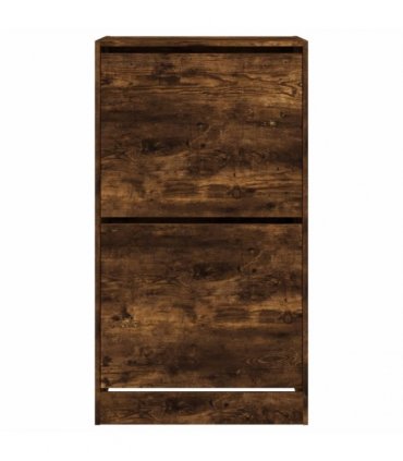 vidaXL Shoe Cabinet with 2 Flip-Drawers Smoked Oak 60x42x108 cm