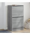 vidaXL Shoe Cabinet with 2 Flip-Drawers Grey Sonoma 60x42x108 cm