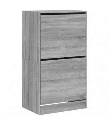 vidaXL Shoe Cabinet with 2 Flip-Drawers Grey Sonoma 60x42x108 cm