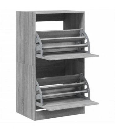 vidaXL Shoe Cabinet with 2 Flip-Drawers Grey Sonoma 60x42x108 cm