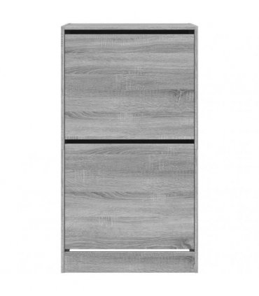 vidaXL Shoe Cabinet with 2 Flip-Drawers Grey Sonoma 60x42x108 cm