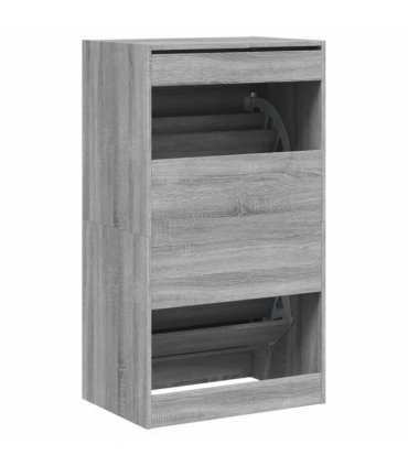 vidaXL Shoe Cabinet with 2 Flip-Drawers Grey Sonoma 60x42x108 cm