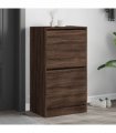 vidaXL Shoe Cabinet with 2 Flip-Drawers Brown Oak 60x42x108 cm