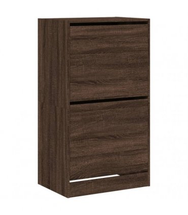 vidaXL Shoe Cabinet with 2 Flip-Drawers Brown Oak 60x42x108 cm