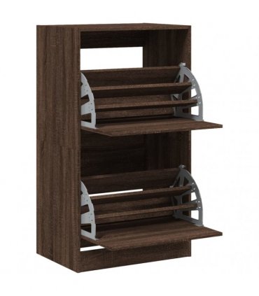 vidaXL Shoe Cabinet with 2 Flip-Drawers Brown Oak 60x42x108 cm