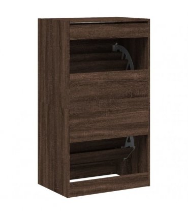 vidaXL Shoe Cabinet with 2 Flip-Drawers Brown Oak 60x42x108 cm