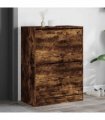 vidaXL Shoe Cabinet with 2 Flip-Drawers Smoked Oak 80x42x108 cm