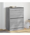 vidaXL Shoe Cabinet with 2 Flip-Drawers Grey Sonoma 80x42x108 cm