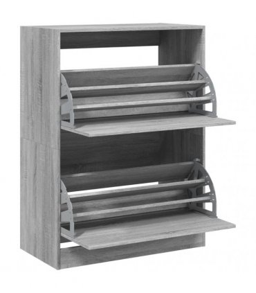 vidaXL Shoe Cabinet with 2 Flip-Drawers Grey Sonoma 80x42x108 cm