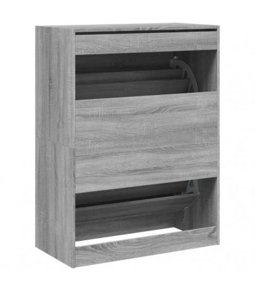 vidaXL Shoe Cabinet with 2 Flip-Drawers Grey Sonoma 80x42x108 cm