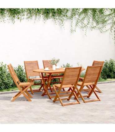 vidaXL Folding Chairs 6 pcs 51x66x95 cm Solid Wood Acacia