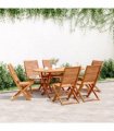 vidaXL Folding Chairs 6 pcs 51x66x95 cm Solid Wood Acacia