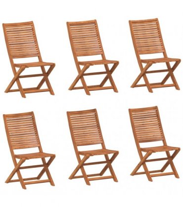 vidaXL Folding Chairs 6 pcs 51x66x95 cm Solid Wood Acacia