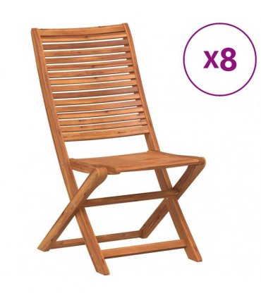 vidaXL Folding Chairs 8 pcs 51x66x95 cm Solid Wood Acacia