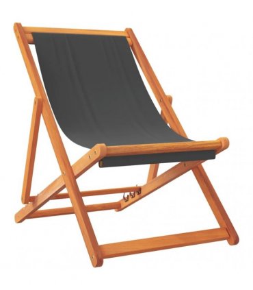 vidaXL Folding Chairs 2 pcs Grey Fabric