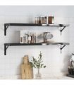 vidaXL Wall Shelves 2 pcs 100x23,5 cm Black Stainless Steel