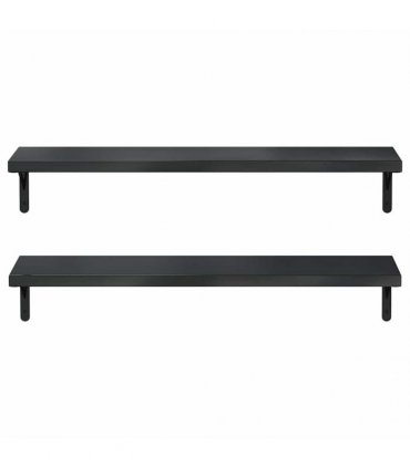 vidaXL Wall Shelves 2 pcs 100x23,5 cm Black Stainless Steel