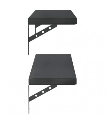 vidaXL Wall Shelves 2 pcs 100x23,5 cm Black Stainless Steel