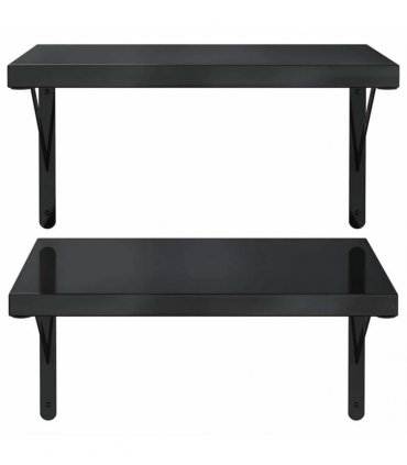 vidaXL Wall Shelves 2 pcs 50x40 cm Black Stainless Steel