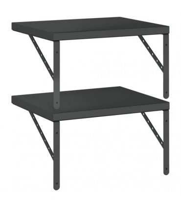 vidaXL Wall Shelves 2 pcs 50x40 cm Black Stainless Steel